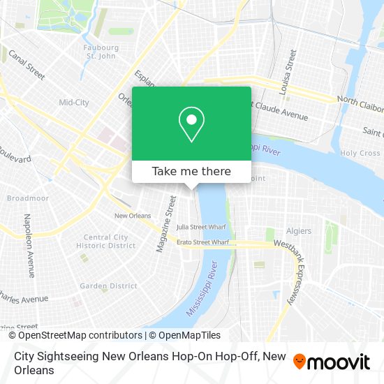 City Sightseeing New Orleans Hop-On Hop-Off map