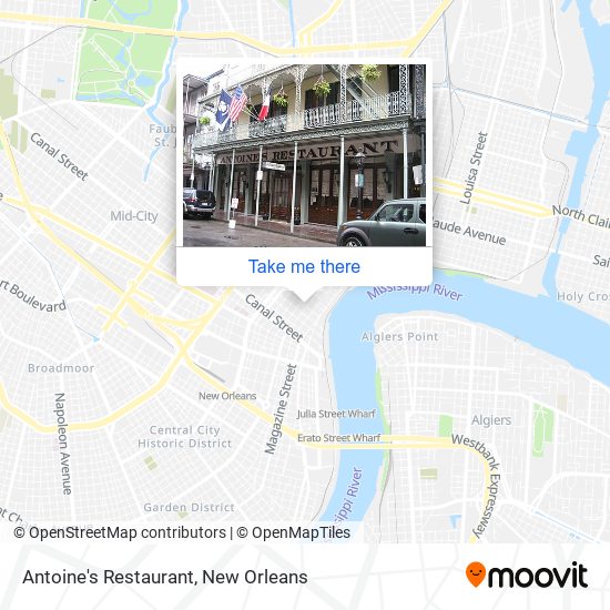 How to get to Antoine's Restaurant in New Orleans by bus?