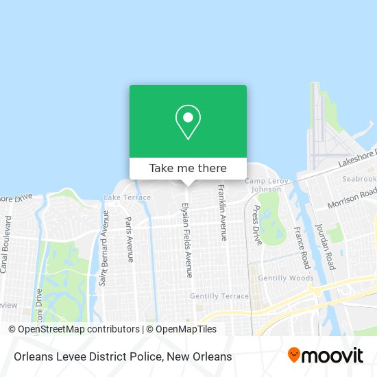 Orleans Levee District Police map