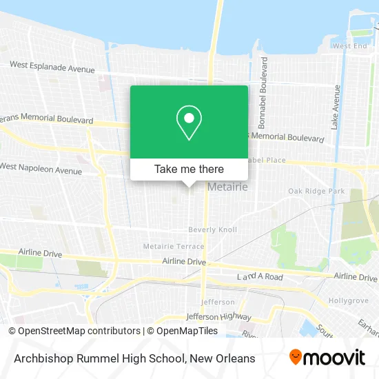 Archbishop Rummel High School map
