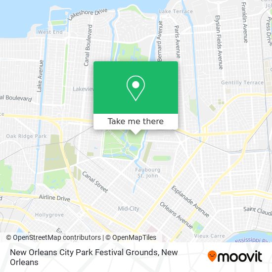 Mapa de New Orleans City Park Festival Grounds