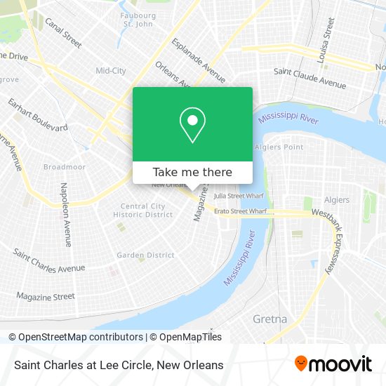 Saint Charles at Lee Circle map
