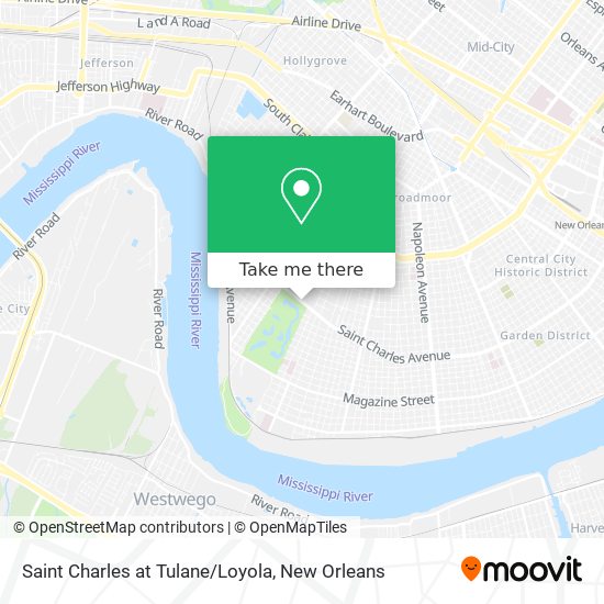 Saint Charles at Tulane/Loyola map