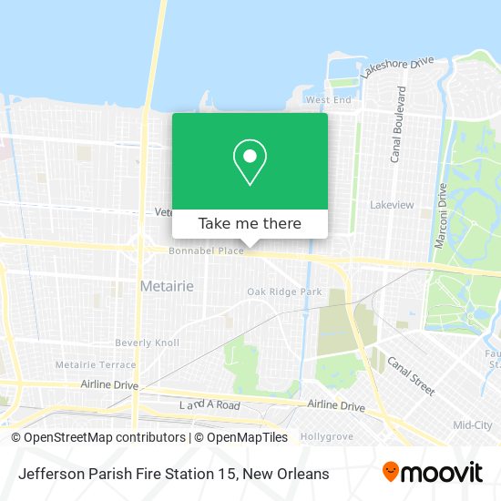 Jefferson Parish Fire Station 15 map