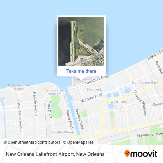 New Orleans Lakefront Airport map