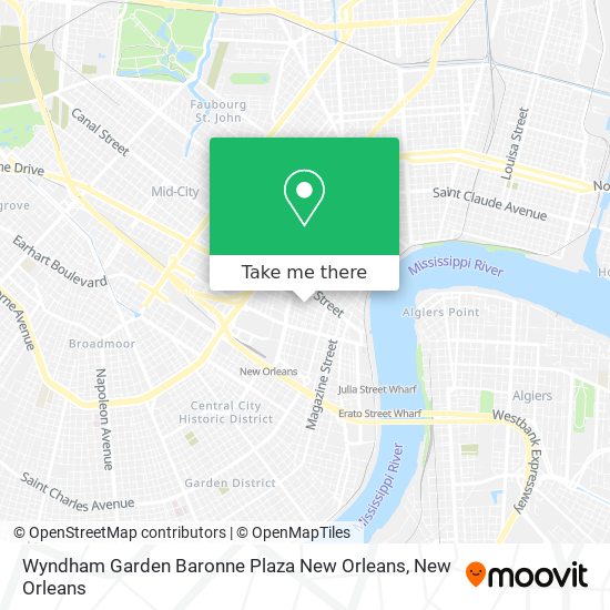 Wyndham Garden Baronne Plaza New Orleans map