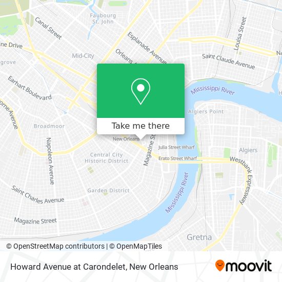 Howard Avenue at Carondelet map