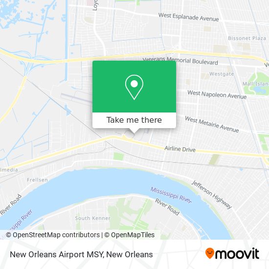 New Orleans Airport MSY map