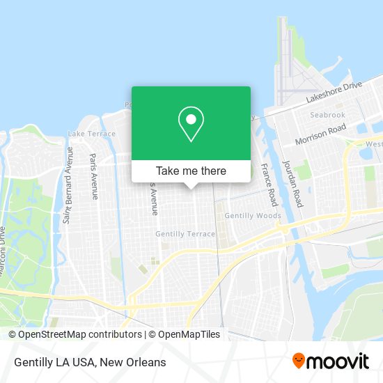 Mapa de Gentilly LA USA