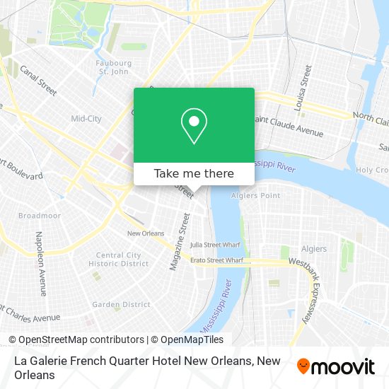 Mapa de La Galerie French Quarter Hotel New Orleans