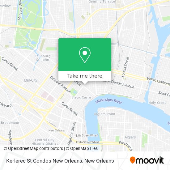 Kerlerec St Condos New Orleans map