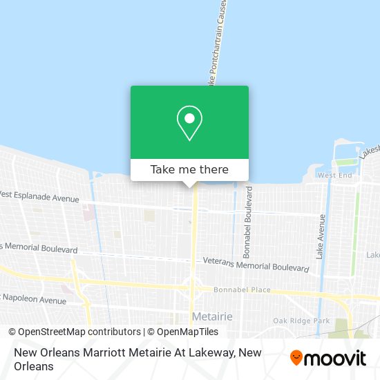 New Orleans Marriott Metairie At Lakeway map