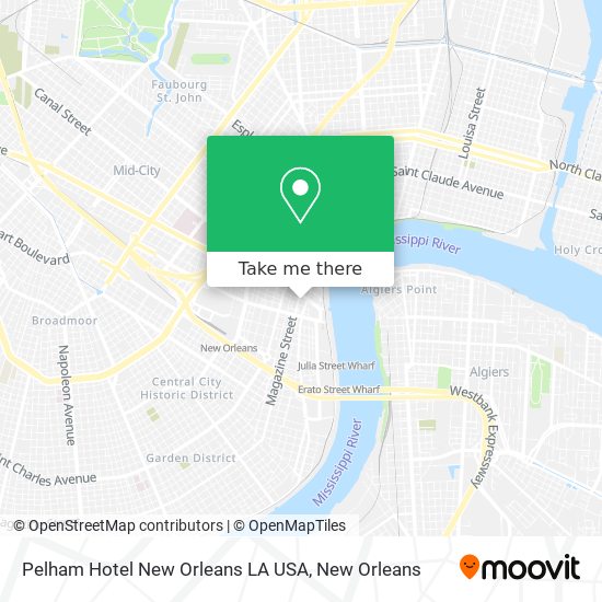 Pelham Hotel New Orleans LA USA map