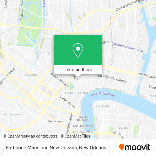 Rathbone Mansions New Orleans map