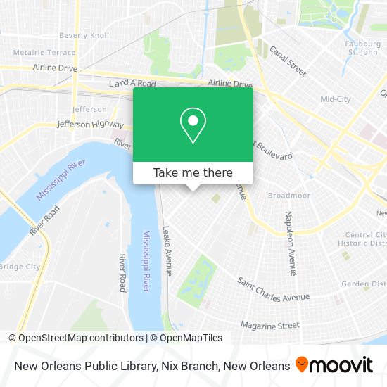 Mapa de New Orleans Public Library, Nix Branch