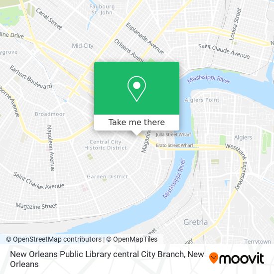 Mapa de New Orleans Public Library central City Branch
