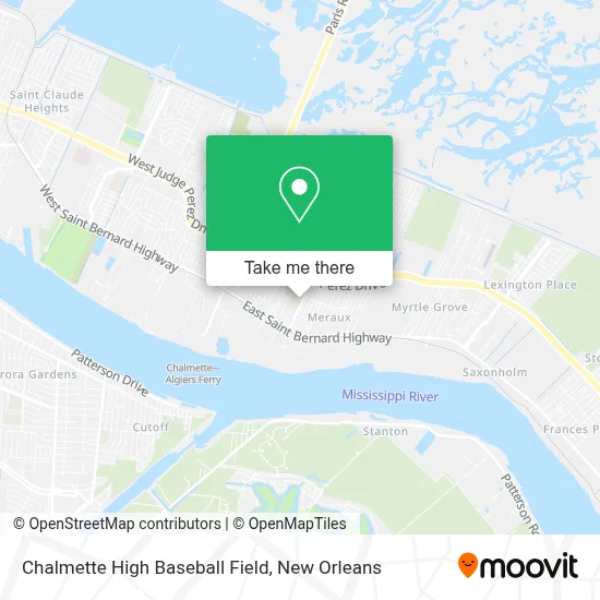 Chalmette High Baseball Field map
