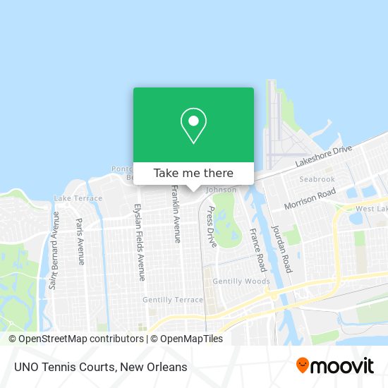 UNO Tennis Courts map