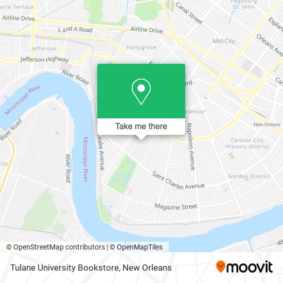 Mapa de Tulane University Bookstore