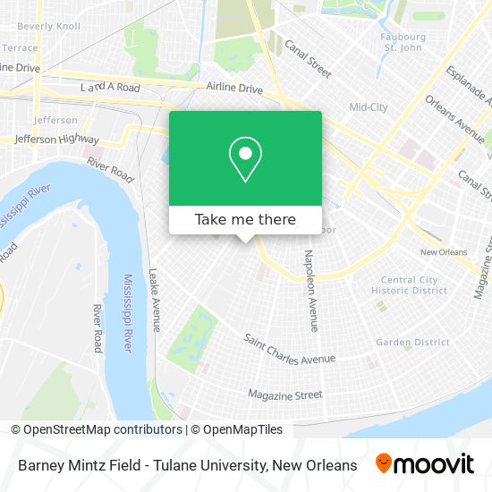 Mapa de Barney Mintz Field - Tulane University