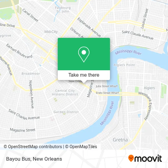 Bayou Bus map
