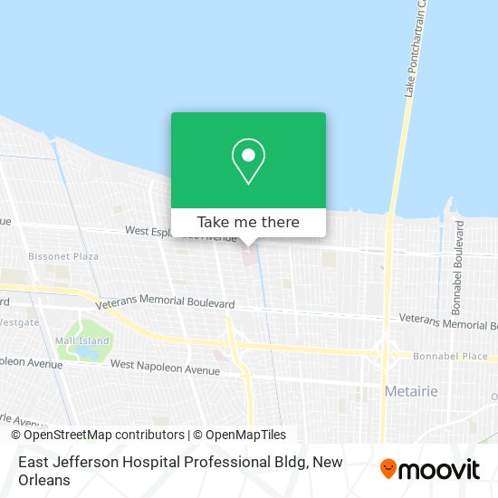 East Jefferson Hospital Professional Bldg map