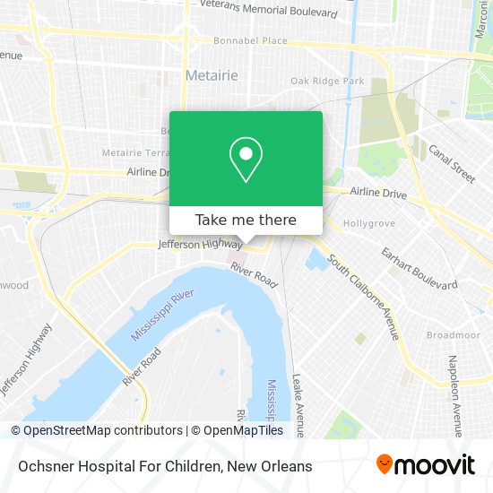 Ochsner Hospital For Children map