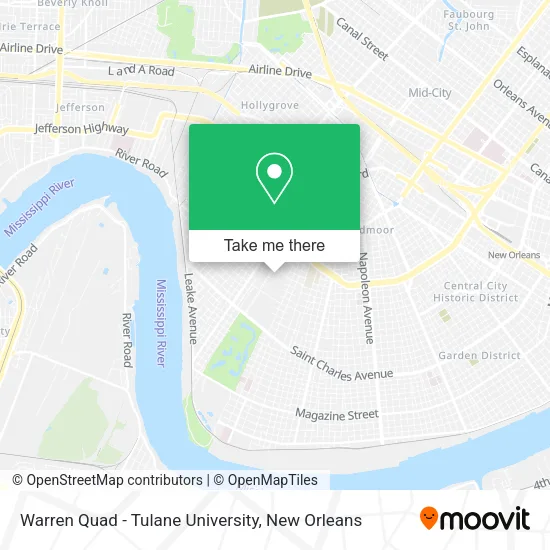 Mapa de Warren Quad - Tulane University