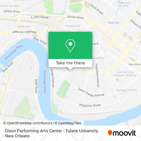 Dixon Performing Arts Center - Tulane University map