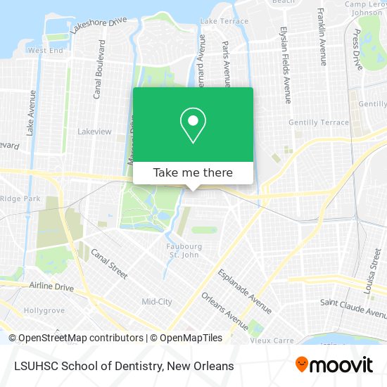 Mapa de LSUHSC School of Dentistry