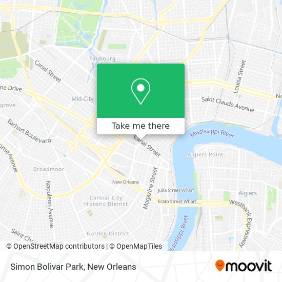 Simon Bolivar Park map