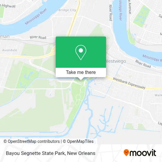 Bayou Segnette State Park map