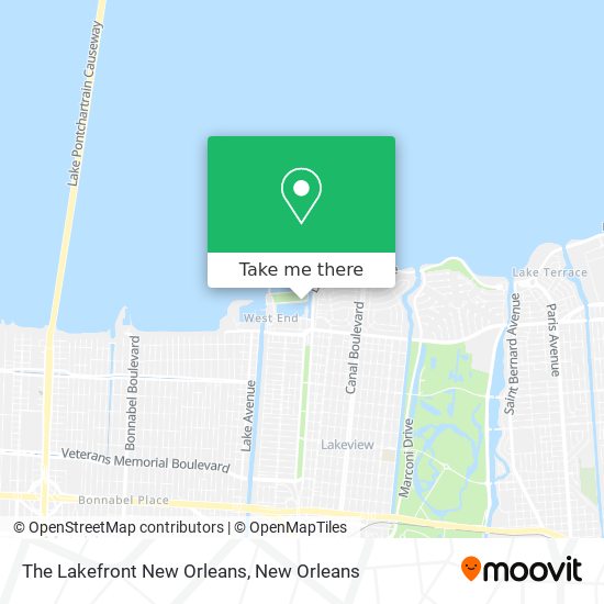 The Lakefront New Orleans map