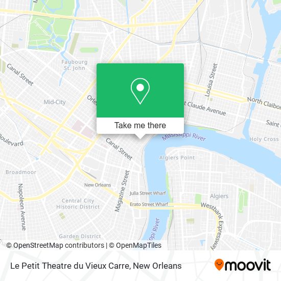 Mapa de Le Petit Theatre du Vieux Carre