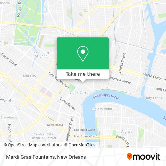 Mardi Gras Fountains map