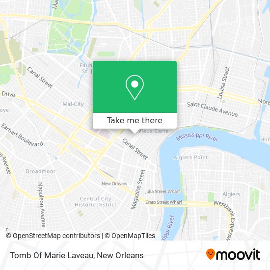 Tomb Of Marie Laveau map