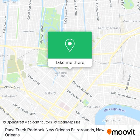 Mapa de Race Track Paddock New Orleans Fairgrounds