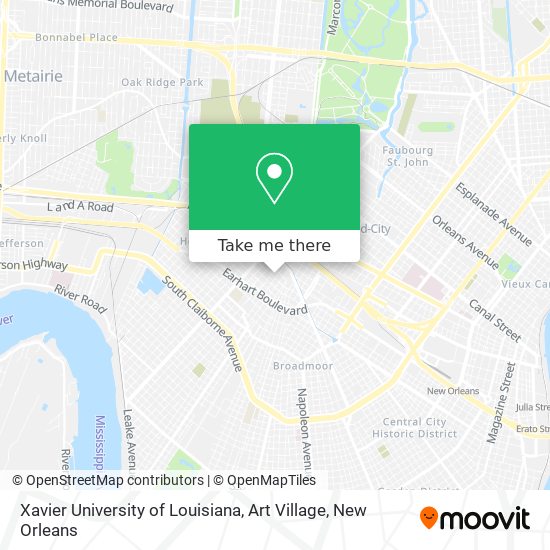 Xavier University of Louisiana, Art Village map