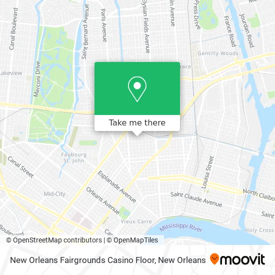 Mapa de New Orleans Fairgrounds Casino Floor