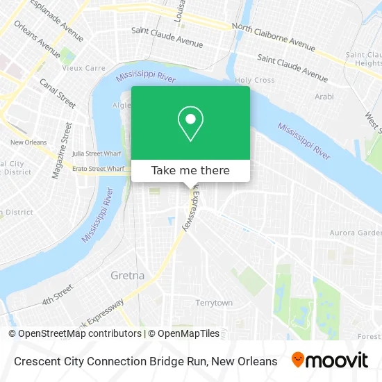 Mapa de Crescent City Connection Bridge Run