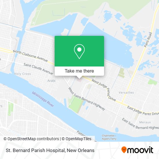 St. Bernard Parish Hospital map