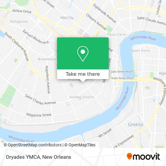 Mapa de Dryades YMCA