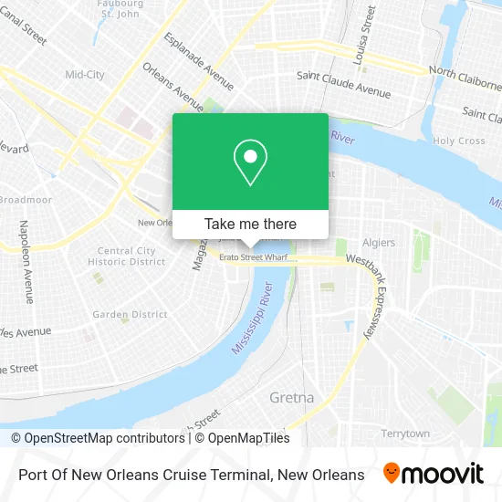Port Of New Orleans Cruise Terminal map