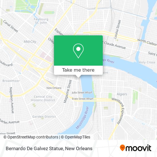 Bernardo De Galvez Statue map