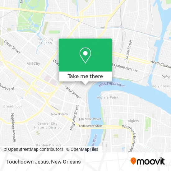 Touchdown Jesus map