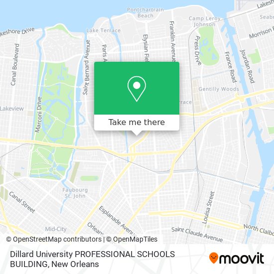 Mapa de Dillard University PROFESSIONAL SCHOOLS BUILDING