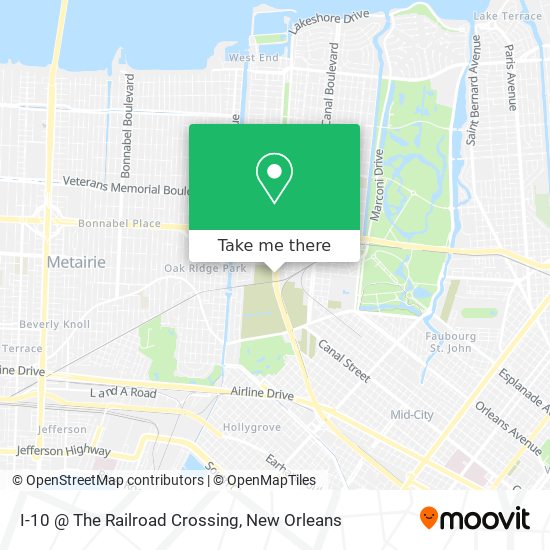 I-10 @ The Railroad Crossing map