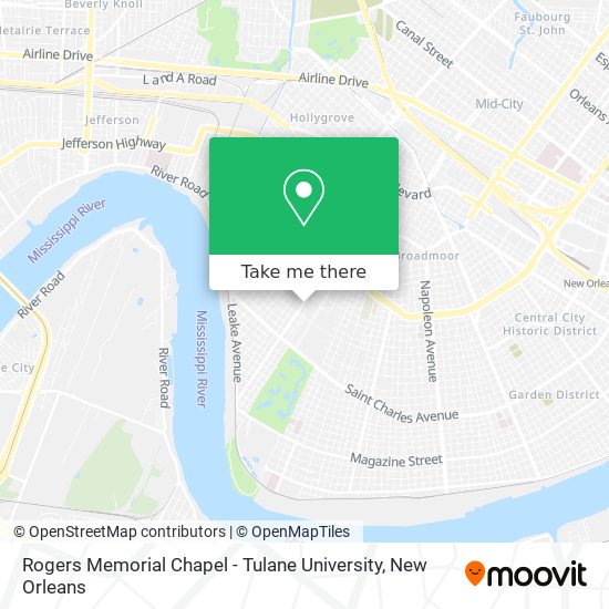 Rogers Memorial Chapel - Tulane University map