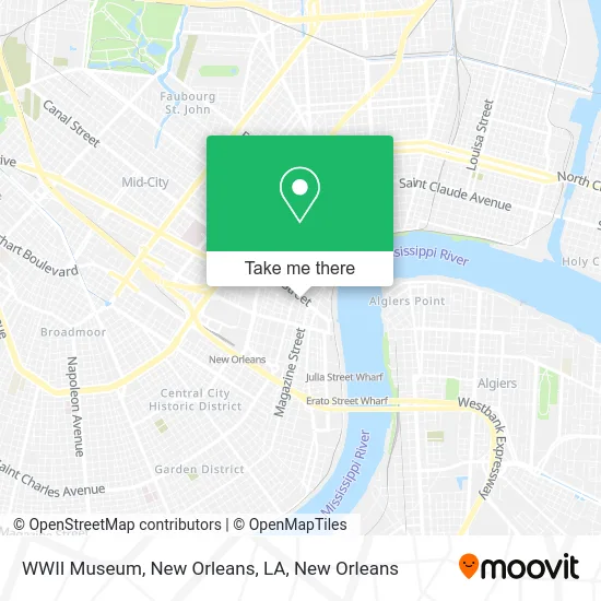 WWII Museum, New Orleans, LA map
