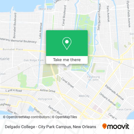 Delgado College - City Park Campus map